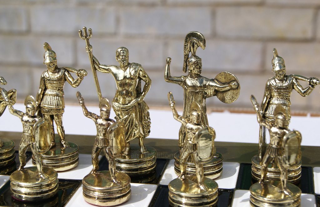 Manopoulos Greek Mythology Chess Set - Masters Traditional Games Manopoulos Greek Mythology Chess Set