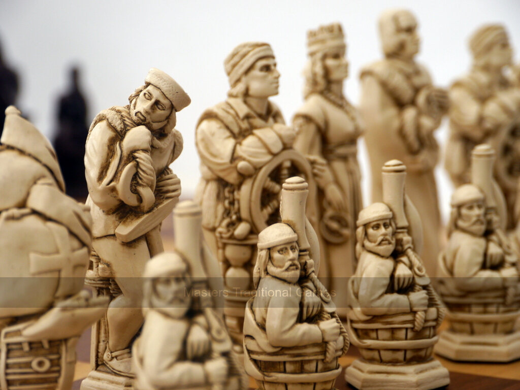 Christopher Columbus Ornamental Chess Set by Berkeley Chess (Board not included) - Masters Traditional Games Christopher Columbus Ornamental Chess Set by Berkeley Chess (Board not included)
