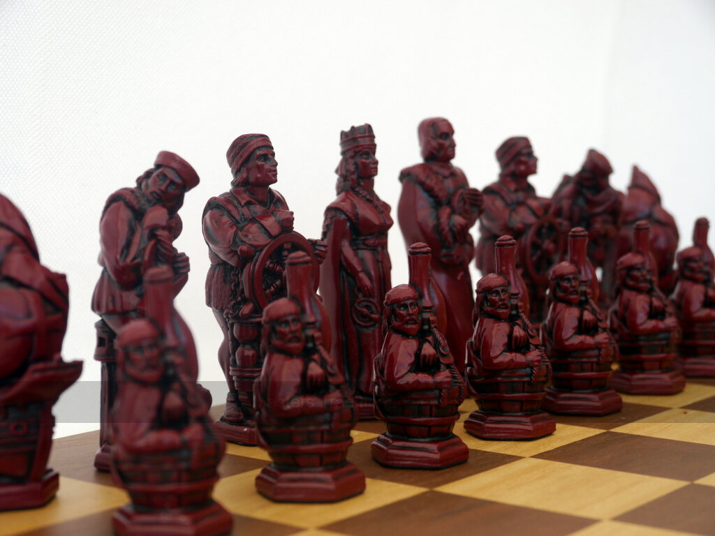 Christopher Columbus Ornamental Chess Set by Berkeley Chess (Board not included) - Masters Traditional Games Christopher Columbus Ornamental Chess Set by Berkeley Chess (Board not included)