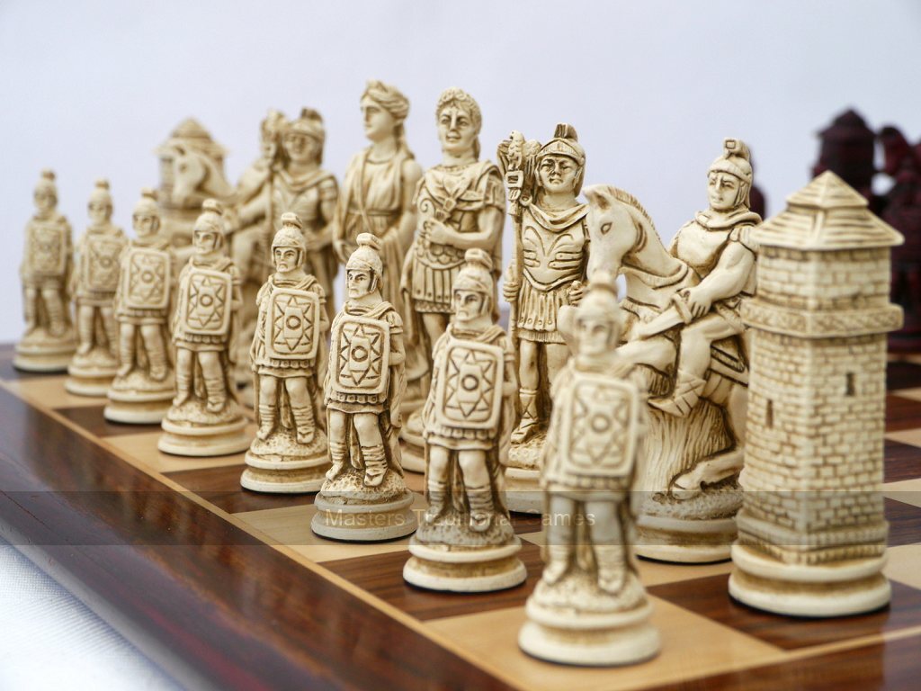 Berkeley Chess Ancient Rome Ornamental Chess Set (Board not included) - Masters Traditional Games Berkeley Chess Ancient Rome Ornamental Chess Set (Board not included)