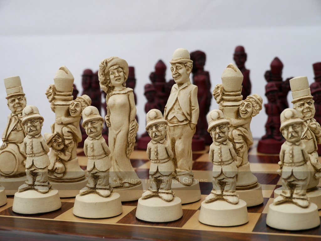 Classic Movie / Film Stars Ornamental Chess Set by Berkeley Chess (Board not included) - Masters Traditional Games Classic Movie / Film Stars Ornamental Chess Set by Berkeley Chess (Board not included)