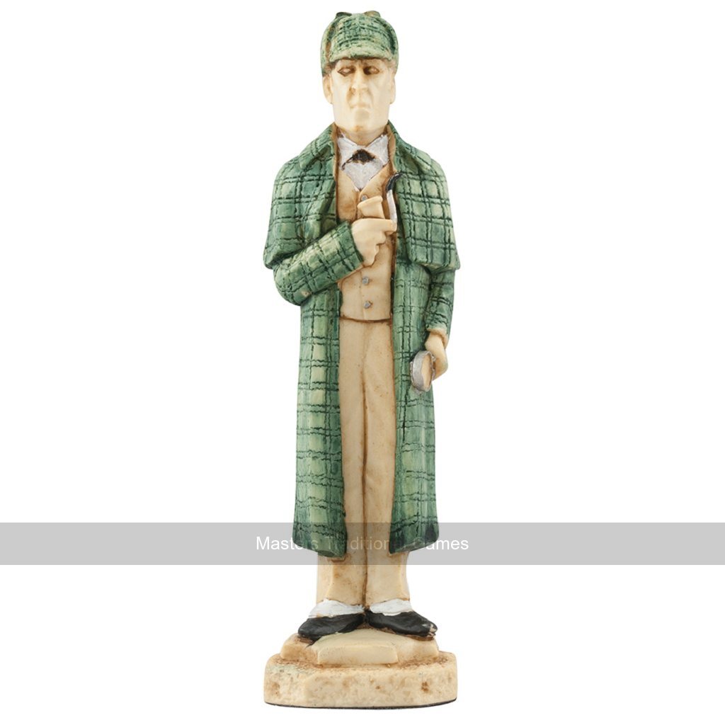 SAC Sherlock Holmes Chess Set, Hand-Painted (without board) - Masters Traditional Games SAC Sherlock Holmes Chess Set, Hand-Painted (without board)