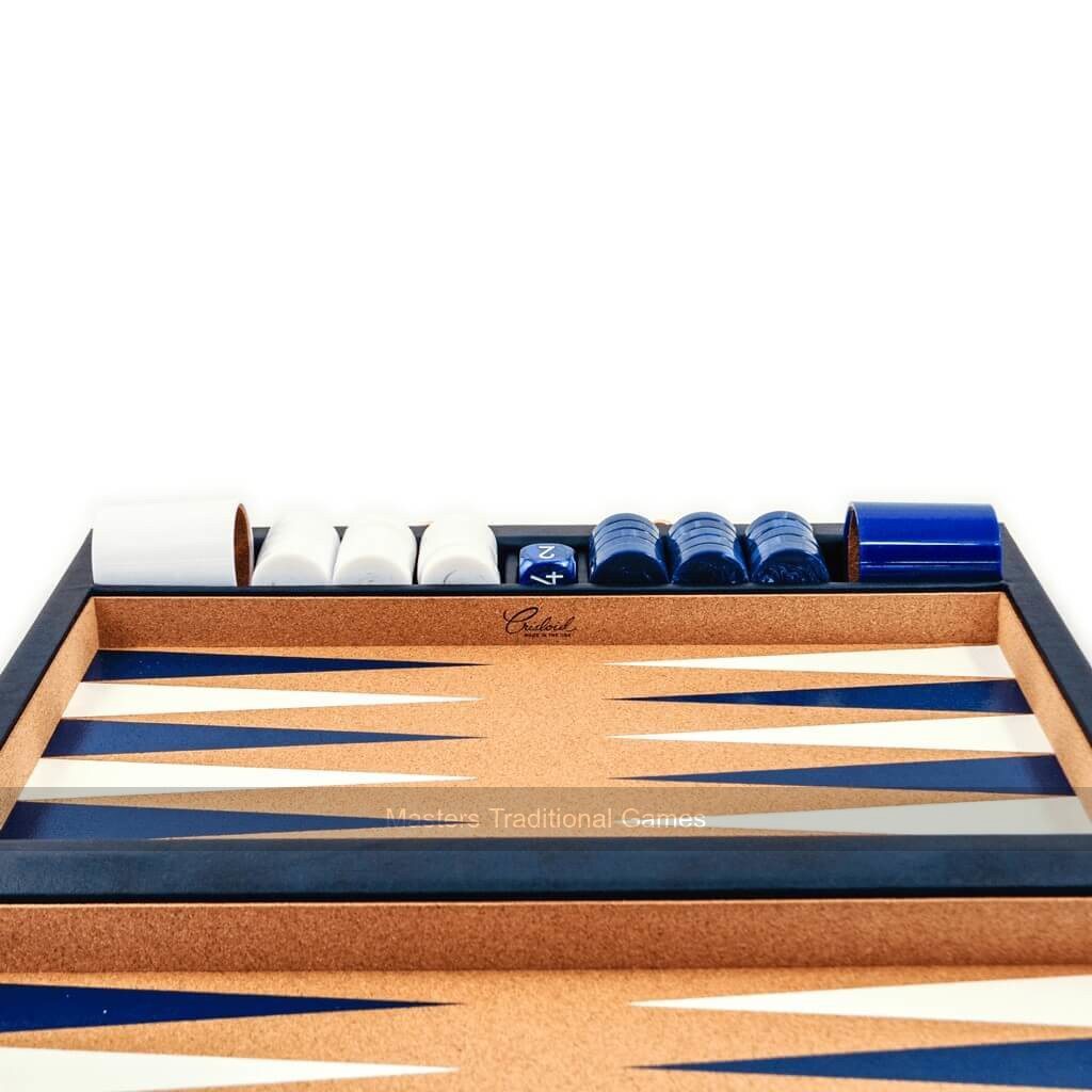 Crisloid Classic Blue 21-inch Tournament Attaché Backgammon Set - Masters Traditional Games Crisloid Classic Blue 21-inch Tournament Attaché Backgammon Set