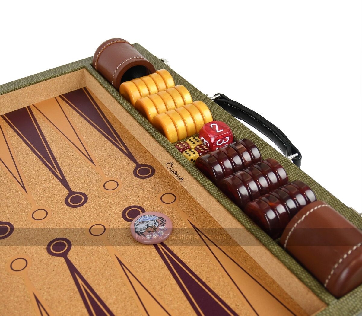 Crisloid Legacy Hops Tournament 21-inch Attaché Backgammon Set - Masters Traditional Games shop Crisloid Legacy Hops Tournament 21-inch Attaché Backgammon Set