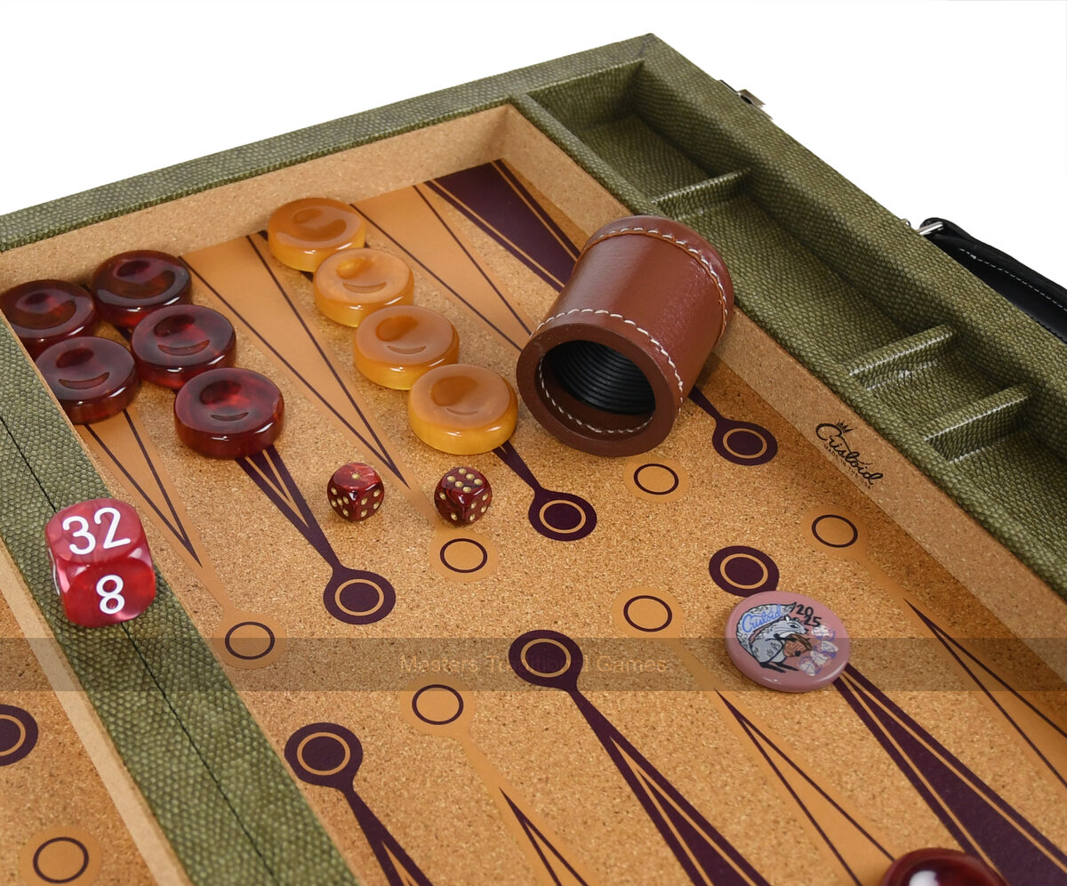 Crisloid Legacy Hops Tournament 21-inch Attaché Backgammon Set - Masters Traditional Games shop Crisloid Legacy Hops Tournament 21-inch Attaché Backgammon Set