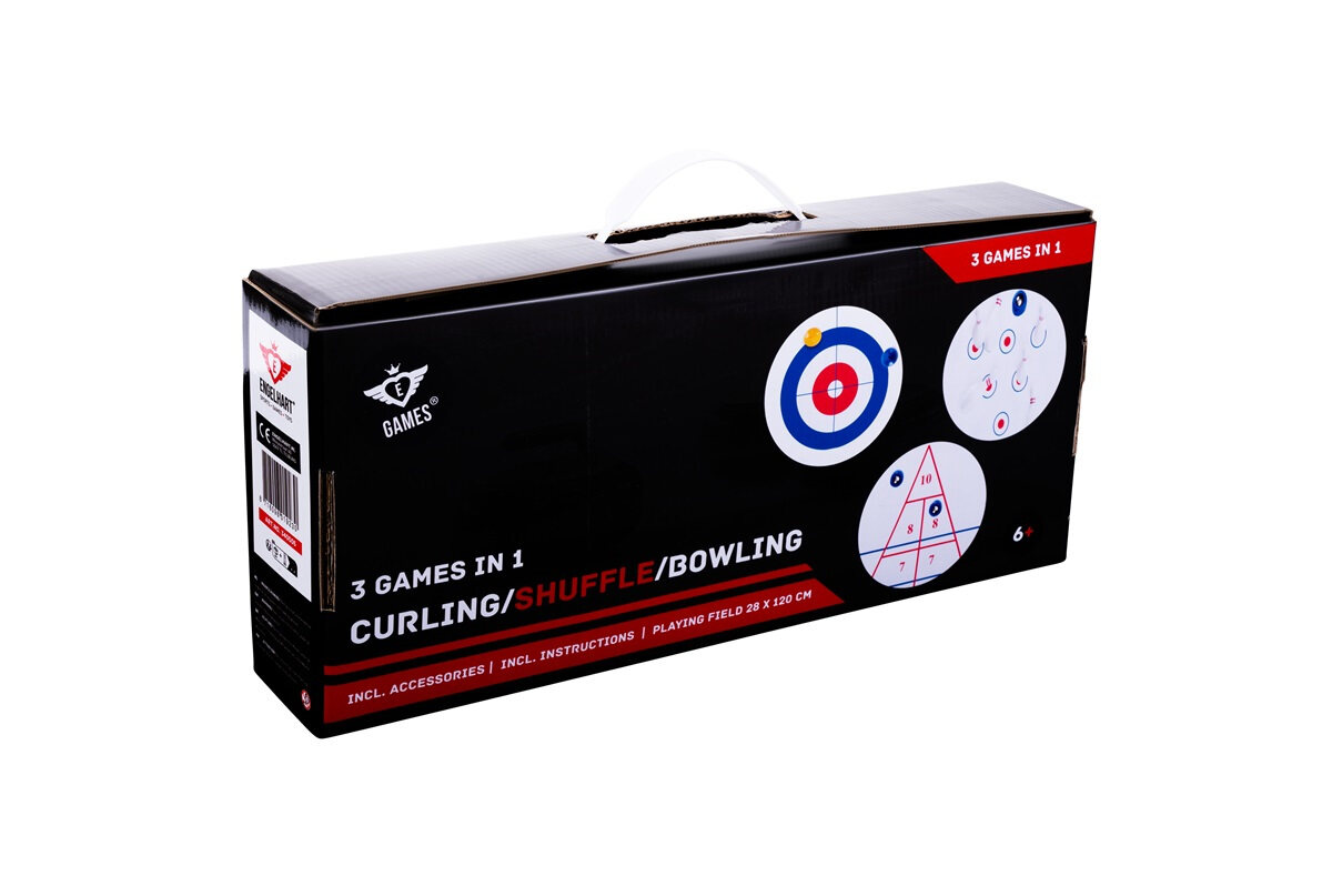 3-in-1 Curling, Table Shuffleboard and Bowling Game - 120cm - Masters Traditional Games 3-in-1 Curling, Table Shuffleboard and Bowling Game - 120cm