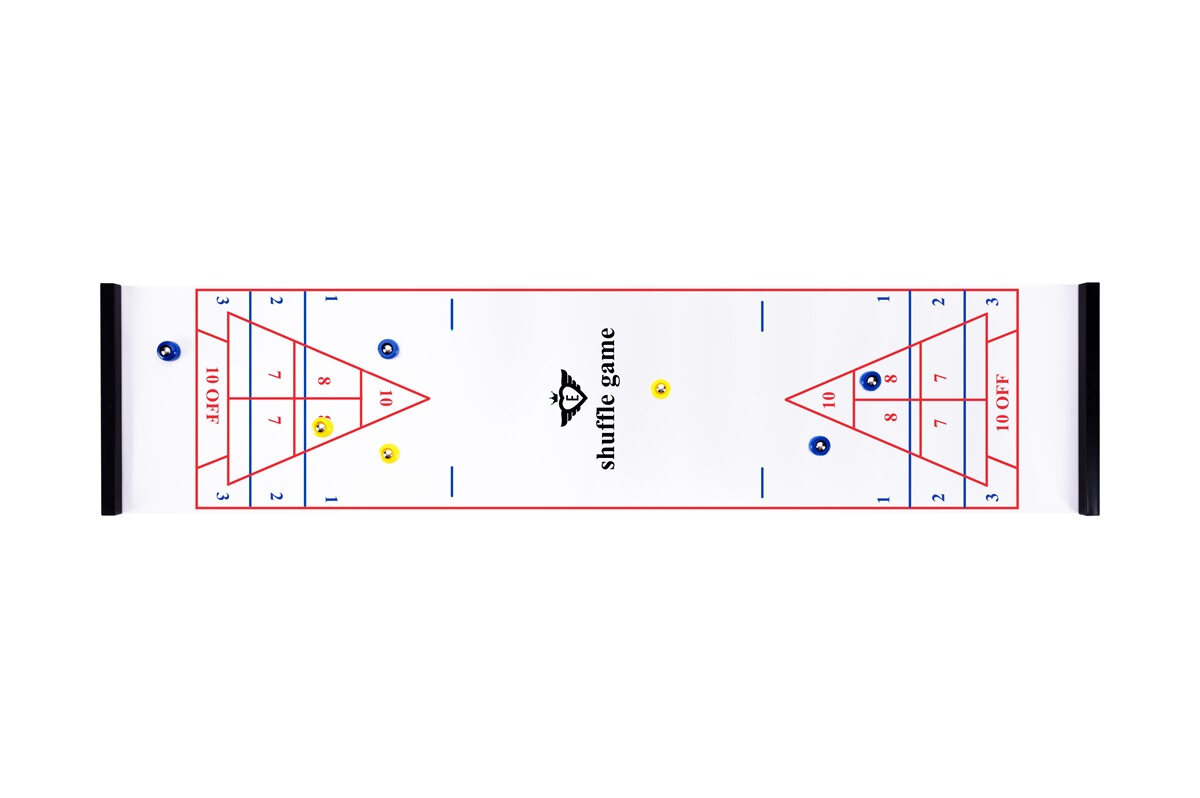 3-in-1 Curling, Table Shuffleboard and Bowling Game - 120cm - Masters Traditional Games 3-in-1 Curling, Table Shuffleboard and Bowling Game - 120cm