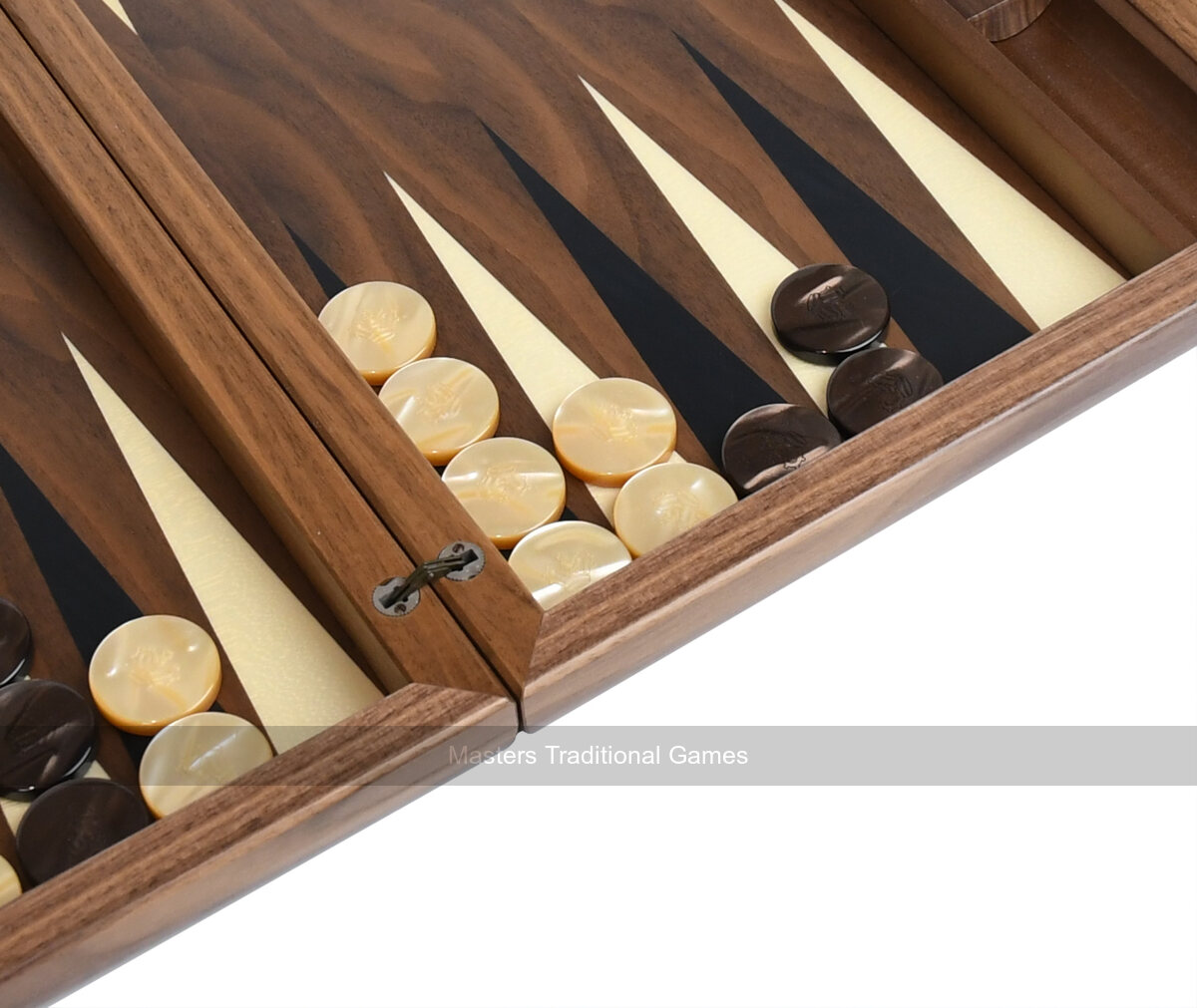 Dal Negro London Walnut 19-inch Backgammon Set - Masters Traditional Games Dal Negro London Walnut 19-inch Backgammon Set