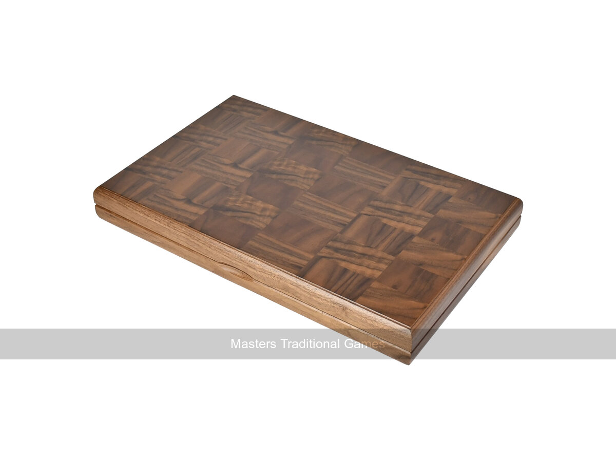 Dal Negro London Walnut 19-inch Backgammon Set - Masters Traditional Games Dal Negro London Walnut 19-inch Backgammon Set