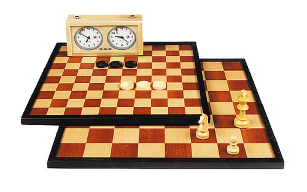 Double Sided Inlaid Walnut Chessboard (47cm) - Masters Traditional Games Double Sided Inlaid Walnut Chessboard (47cm)