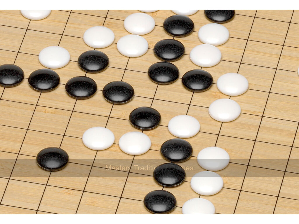 Go Set by Cayro - Wooden Board, Plastic Stones & Plastic Bowls - Masters Traditional Games Go Set by Cayro - Wooden Board, Plastic Stones & Plastic Bowls