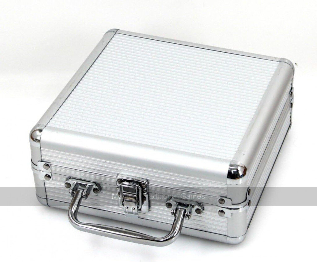 Hot Sports Mexican Train Double Twelve Dominoes in Aluminium Case - Masters Traditional Games Hot Sports Mexican Train Double Twelve Dominoes in Aluminium Case
