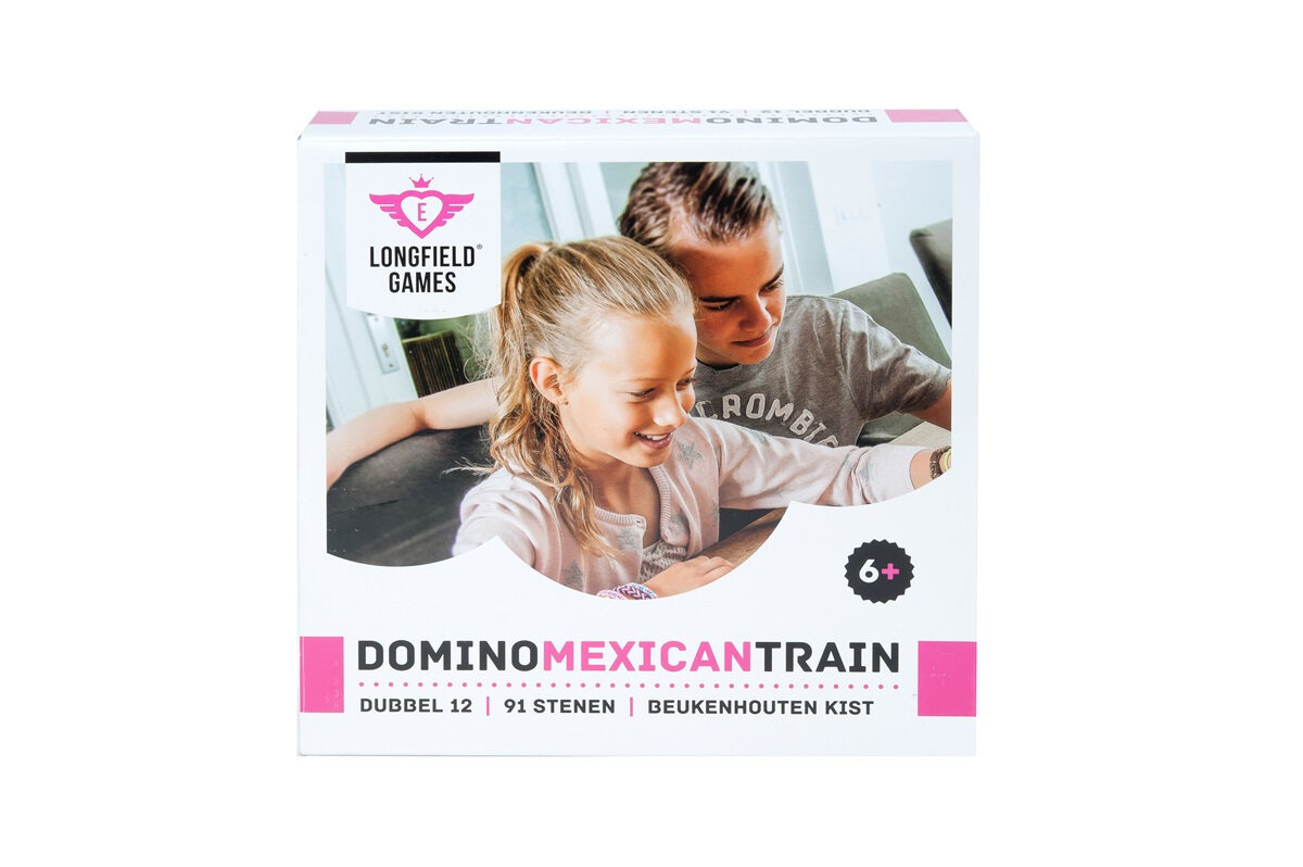 Longfield Games Mexican Train Dominoes in Wooden Case - Masters Traditional Games shop Longfield Games Mexican Train Dominoes in Wooden Case