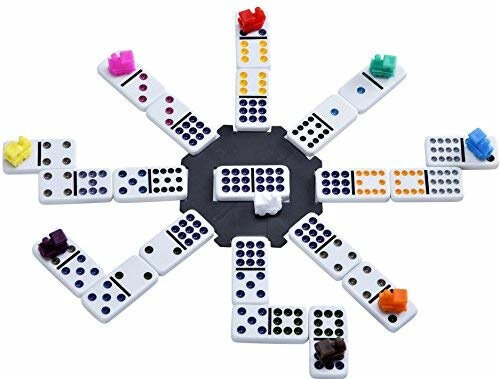 Longfield Games Mexican Train Dominoes in Wooden Case - Masters Traditional Games shop Longfield Games Mexican Train Dominoes in Wooden Case