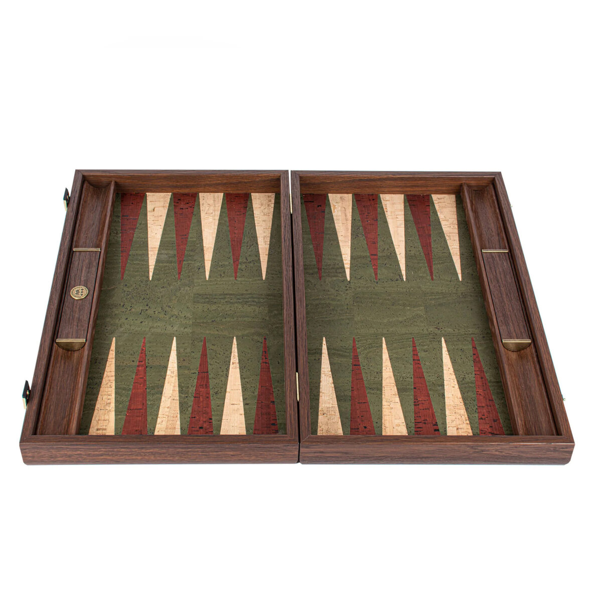 Manopoulos Green Cork 19 inch Backgammon Set - Masters Traditional Games Manopoulos Green Cork 19 inch Backgammon Set