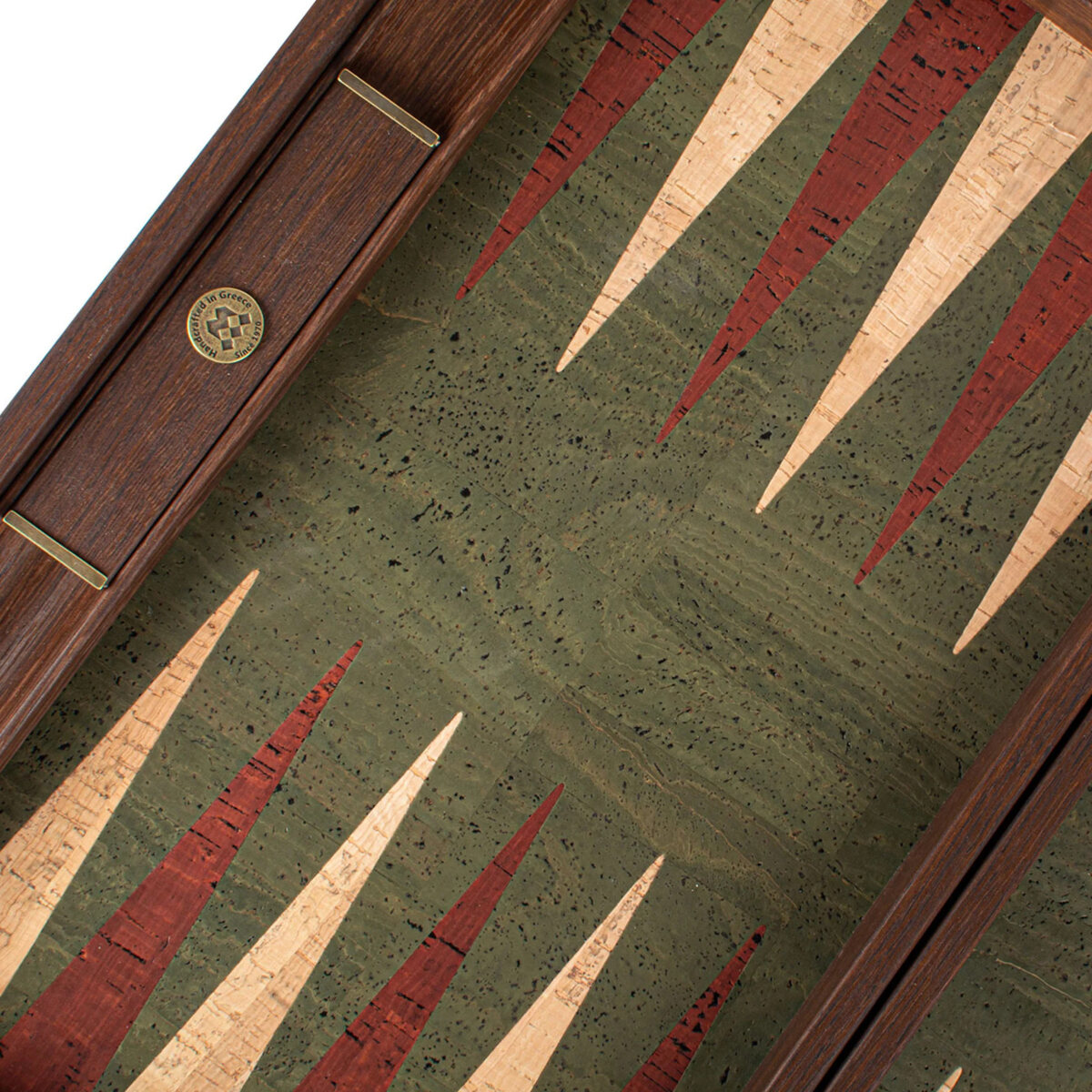 Manopoulos Green Cork 19 inch Backgammon Set - Masters Traditional Games Manopoulos Green Cork 19 inch Backgammon Set
