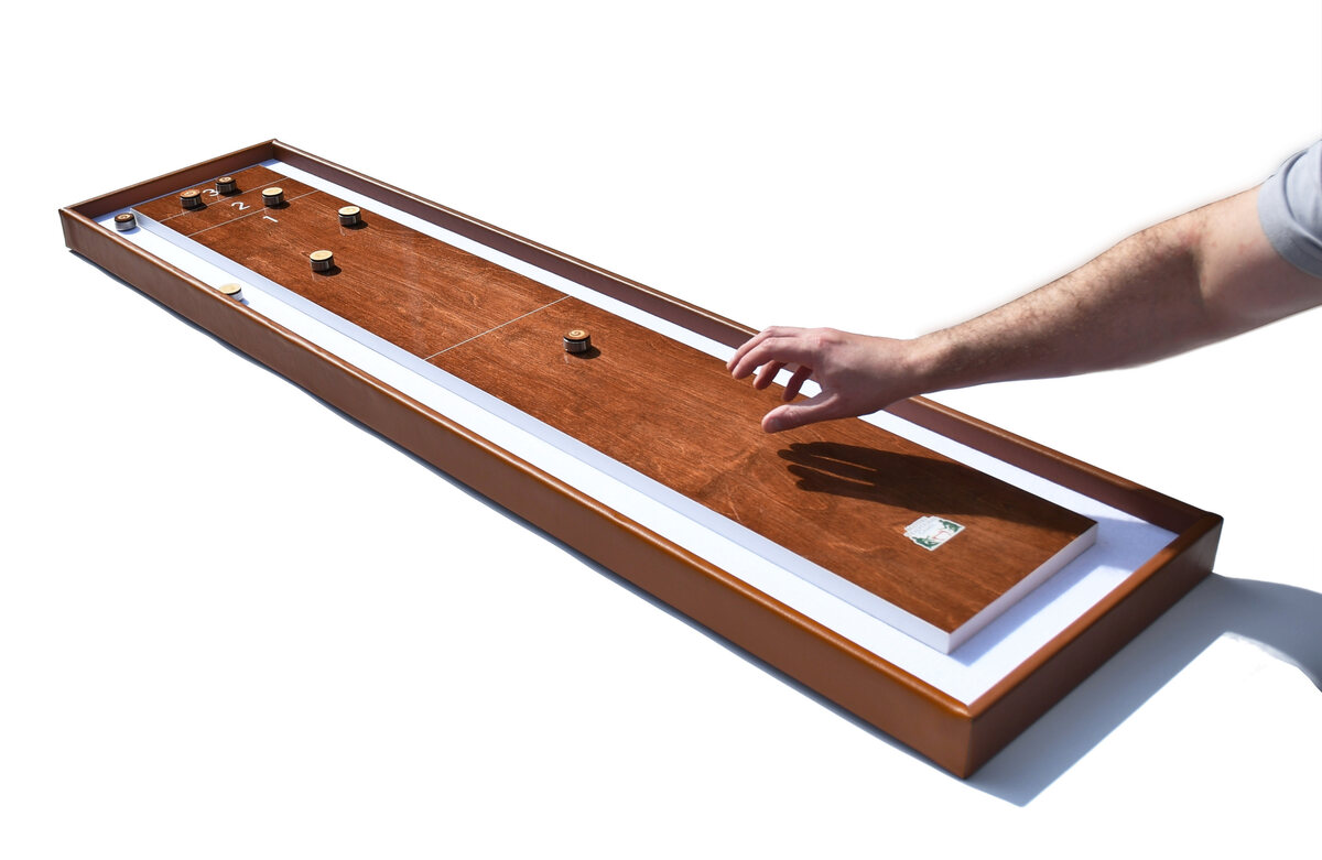 Masters Table Shuffleboard game - Beech or Walnut - Masters Traditional Games shop Masters Table Shuffleboard game - Beech or Walnut