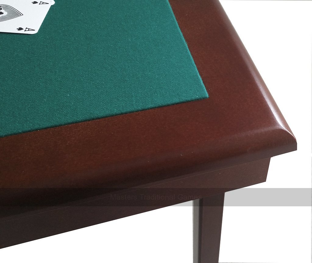Pelissier Royal Bridge Table - Mahogany Finish with Green Baize - Masters Traditional Games Pelissier Royal Bridge Table - Mahogany Finish with Green Baize