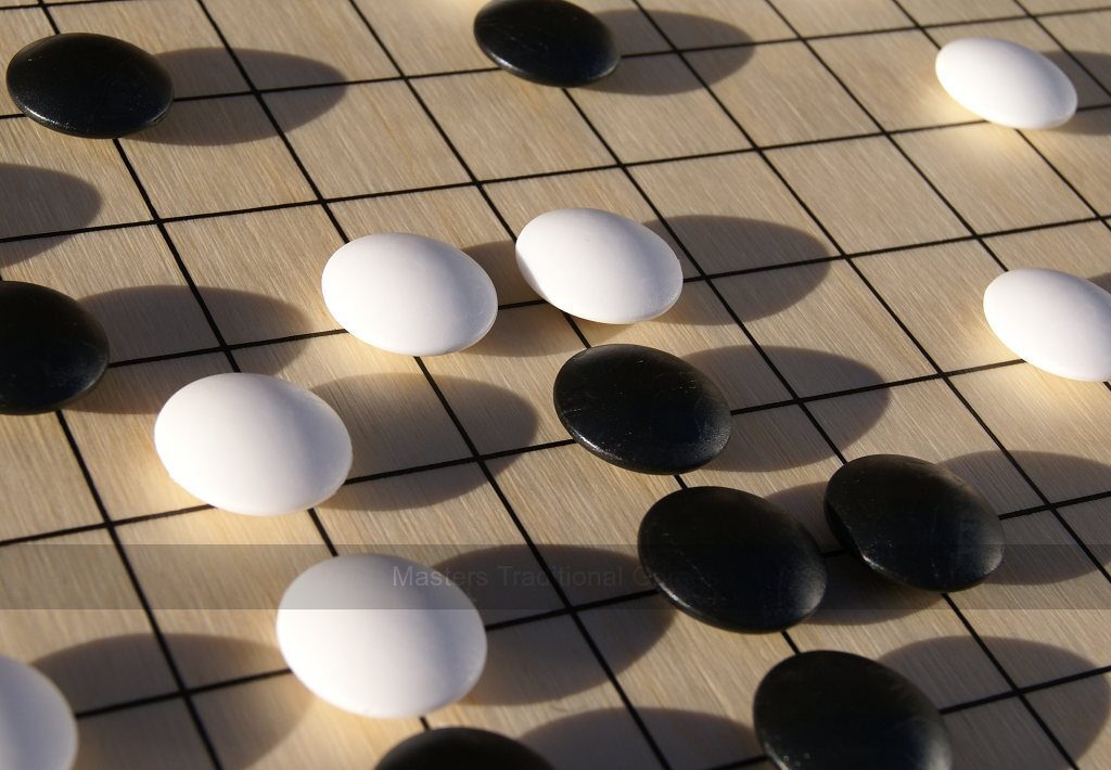 Go Masters - Entry-Level Go Set - Wood Board (13x13 & 9x9) - Masters Traditional Games Go Masters - Entry-Level Go Set - Wood Board (13x13 & 9x9)