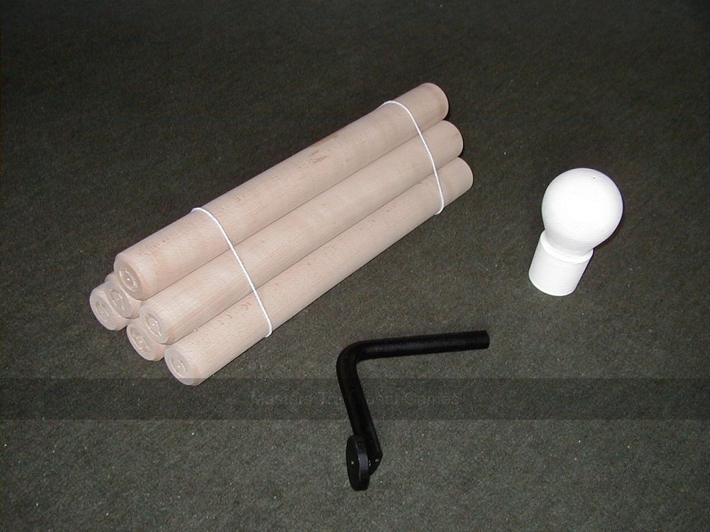 Set of 6 sticks (1lb 4oz), doll, post and swivel for Aunt Sally - Masters Traditional Games Set of 6 sticks (1lb 4oz), doll, post and swivel for Aunt Sally
