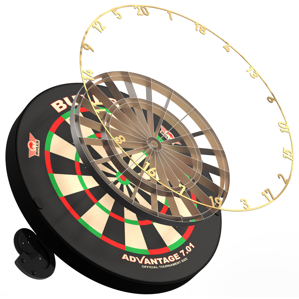 Bull's Advantage 7.01 Dartboard - Masters Traditional Games Bull's Advantage 7.01 Dartboard