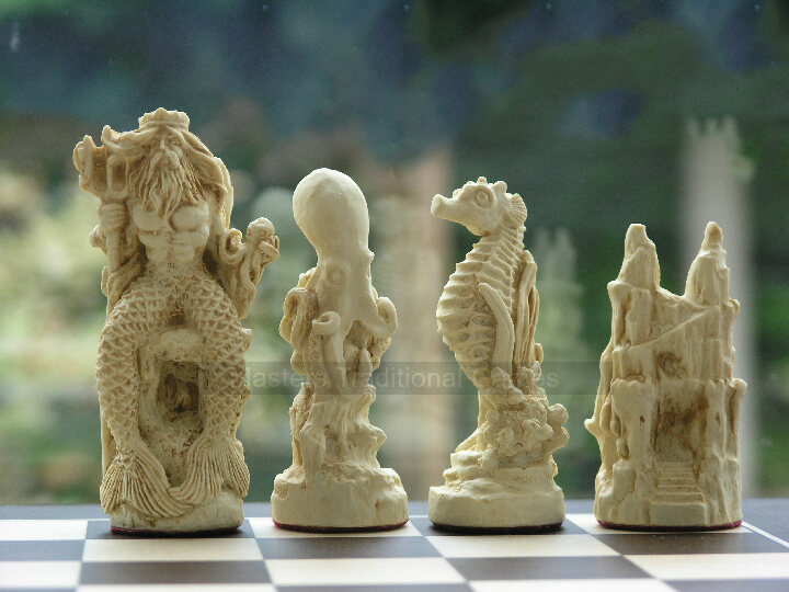 Sea Life Berkeley Chess Set with 3.75 inch King - Masters Traditional Games Sea Life Berkeley Chess Set with 3.75 inch King