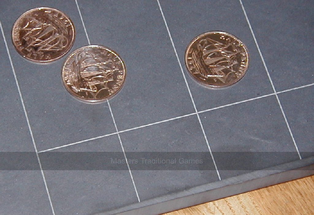 Masters Slate Shove Ha'penny board (21 x 14 inch smoothed ha'pennies - head side visible) - Masters Traditional Games Masters Slate Shove Ha'penny board (21 x 14 inch smoothed ha'pennies - head side visible)