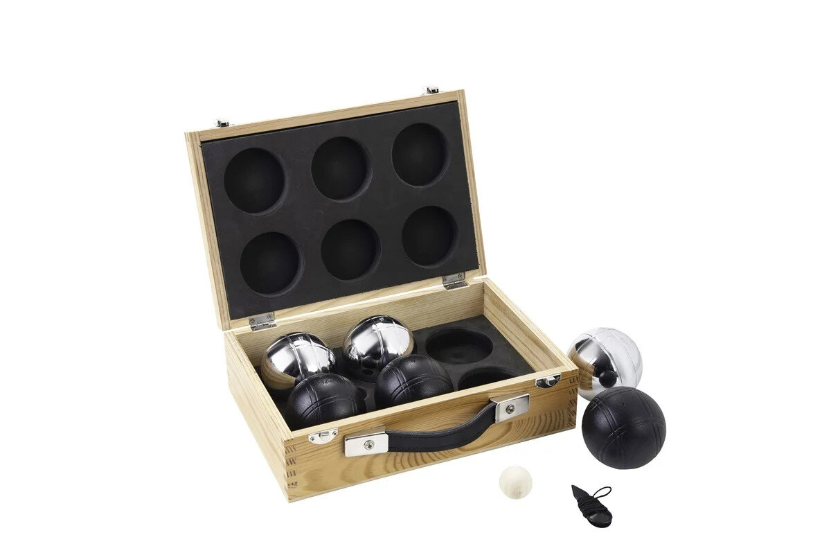 Jeu de Boules / Petanque Set - 6 Boules with Wooden Case - Masters Traditional Games Jeu de Boules / Petanque Set - 6 Boules with Wooden Case