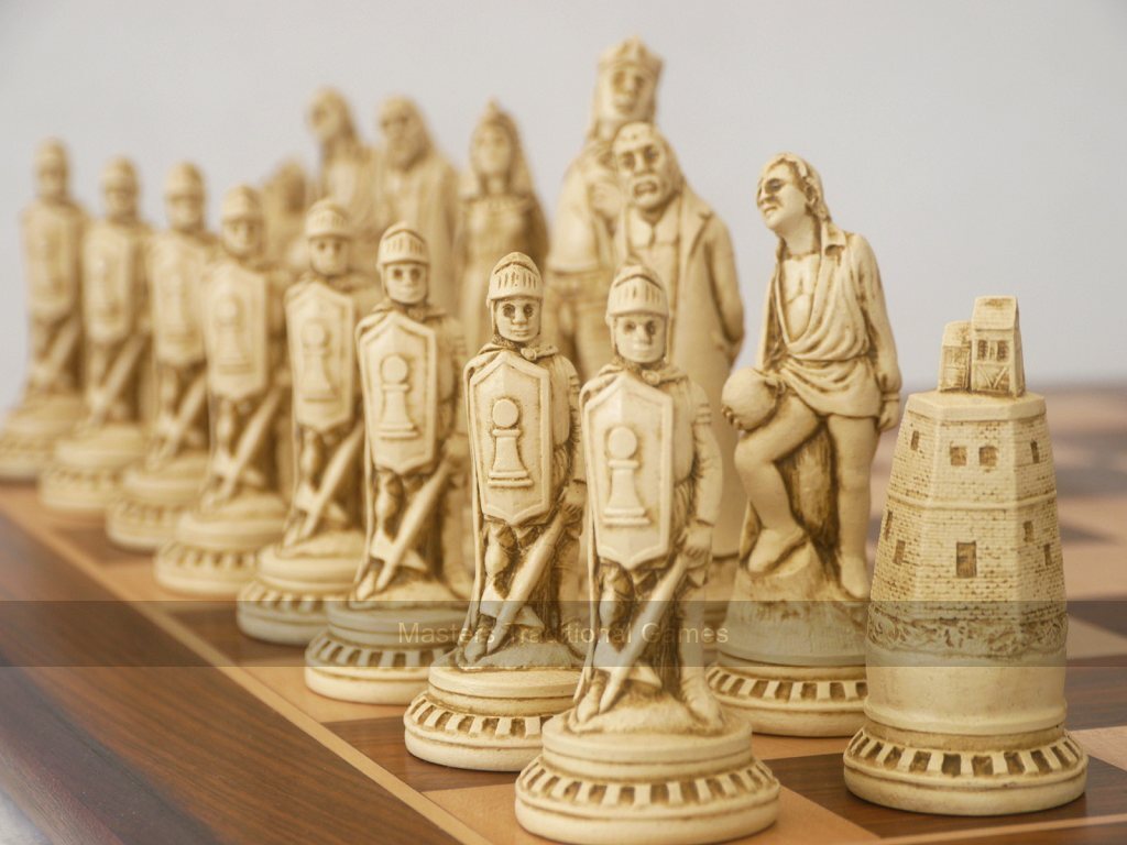 Berkeley Shakespeare Ornamental Chess Set (Board not included) - Masters Traditional Games Berkeley Shakespeare Ornamental Chess Set (Board not included)
