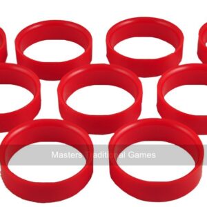 Set 9 Bar Billiards plastic hole lining rings - red
