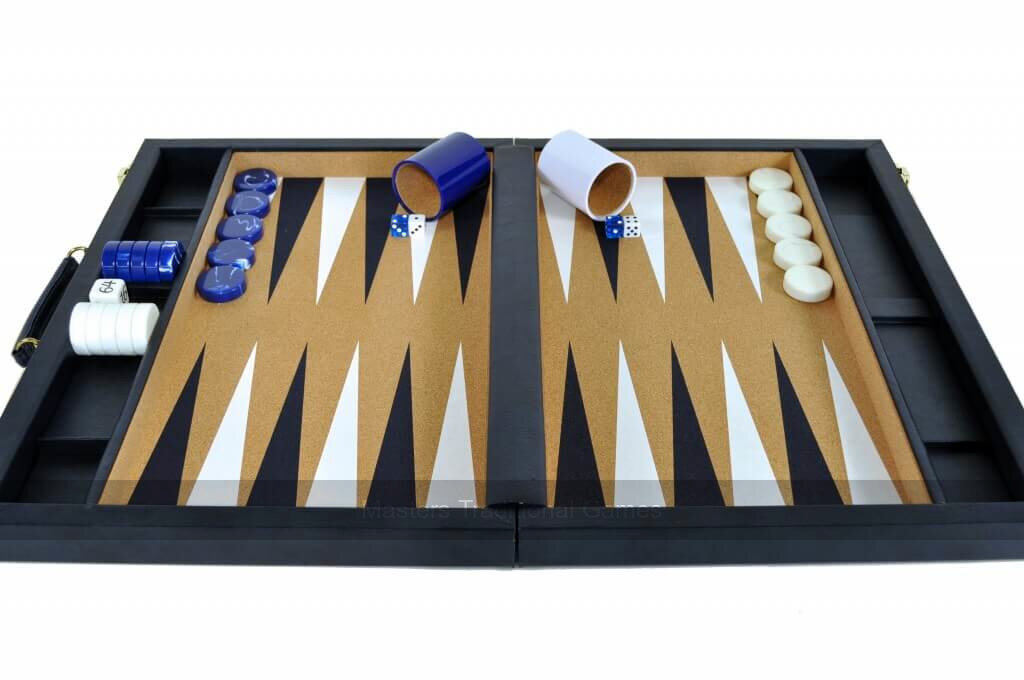Crisloid Classic Blue Champion Attaché 19-inch Backgammon Set - Masters Traditional Games Crisloid Classic Blue Champion Attaché 19-inch Backgammon Set