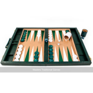 Crisloid Classic Green Champion Attaché 19-inch Backgammon Set - Masters Traditional Games shop Crisloid Classic Green Champion Attaché 19-inch Backgammon Set
