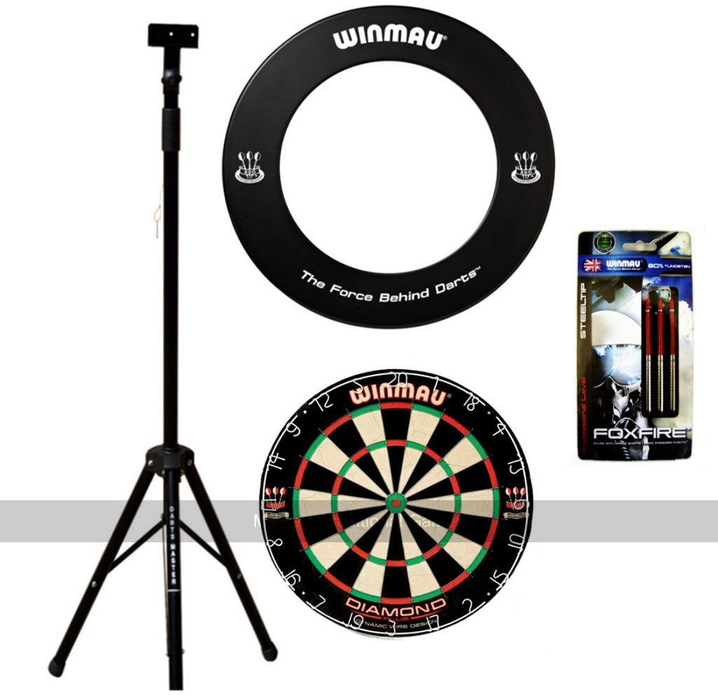 Darts Master Dartboard Stand Bundle - Stand, Board & Surround - Masters Traditional Games shop Darts Master Dartboard Stand Bundle - Stand, Board & Surround