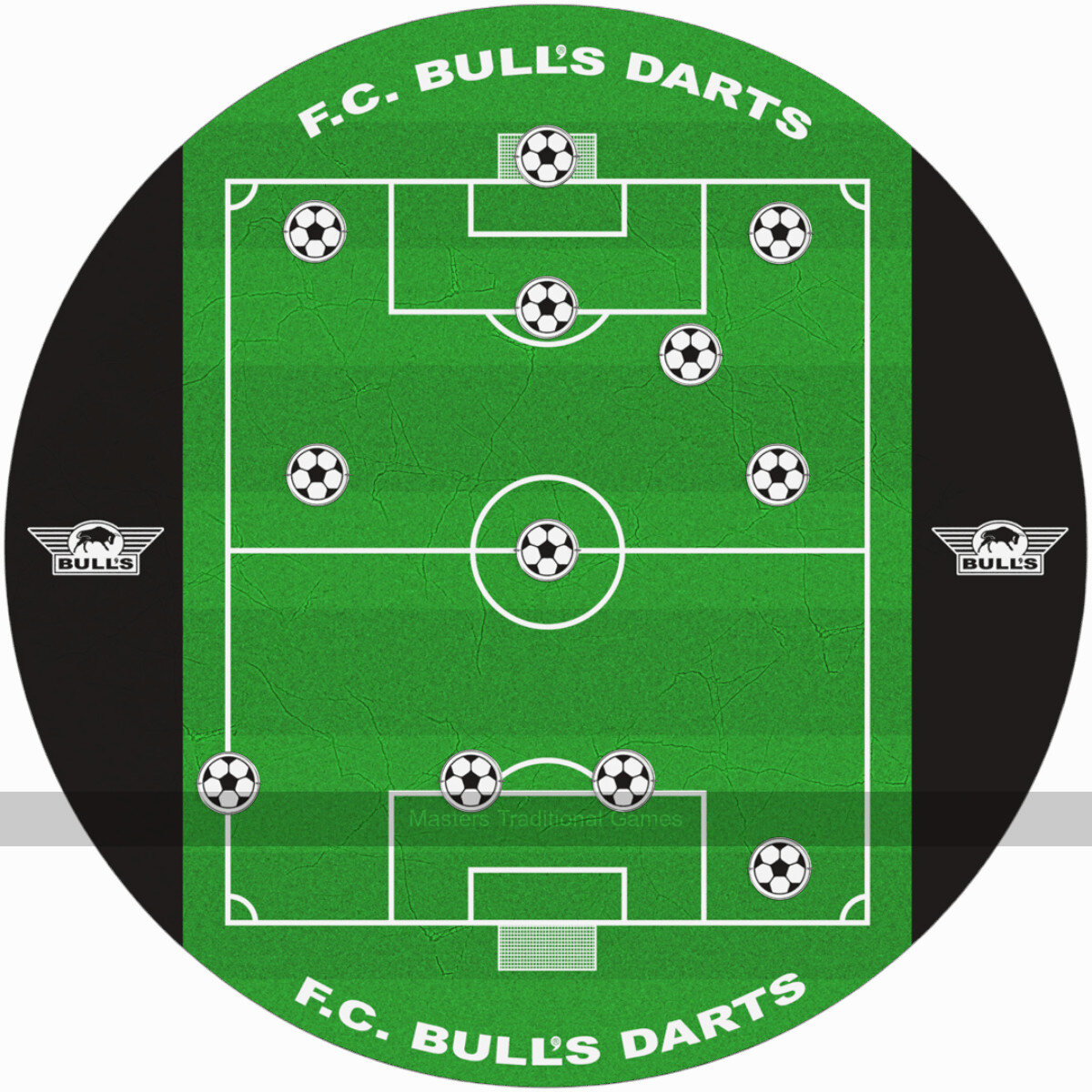 Bull's Football Darts Dartboard - Masters Traditional Games Bull's Football Darts Dartboard