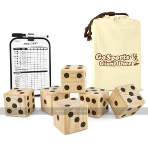 GoSports Giant Wooden Dice - Set of 6, 9cm - 3.5 inches - Masters Traditional Games shop GoSports Giant Wooden Dice - Set of 6, 9cm - 3.5 inches