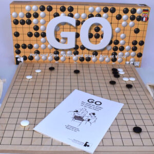 Go Set with Folding Wooden Board & Glass Stones - Masters Traditional Games shop Go Set with Folding Wooden Board & Glass Stones