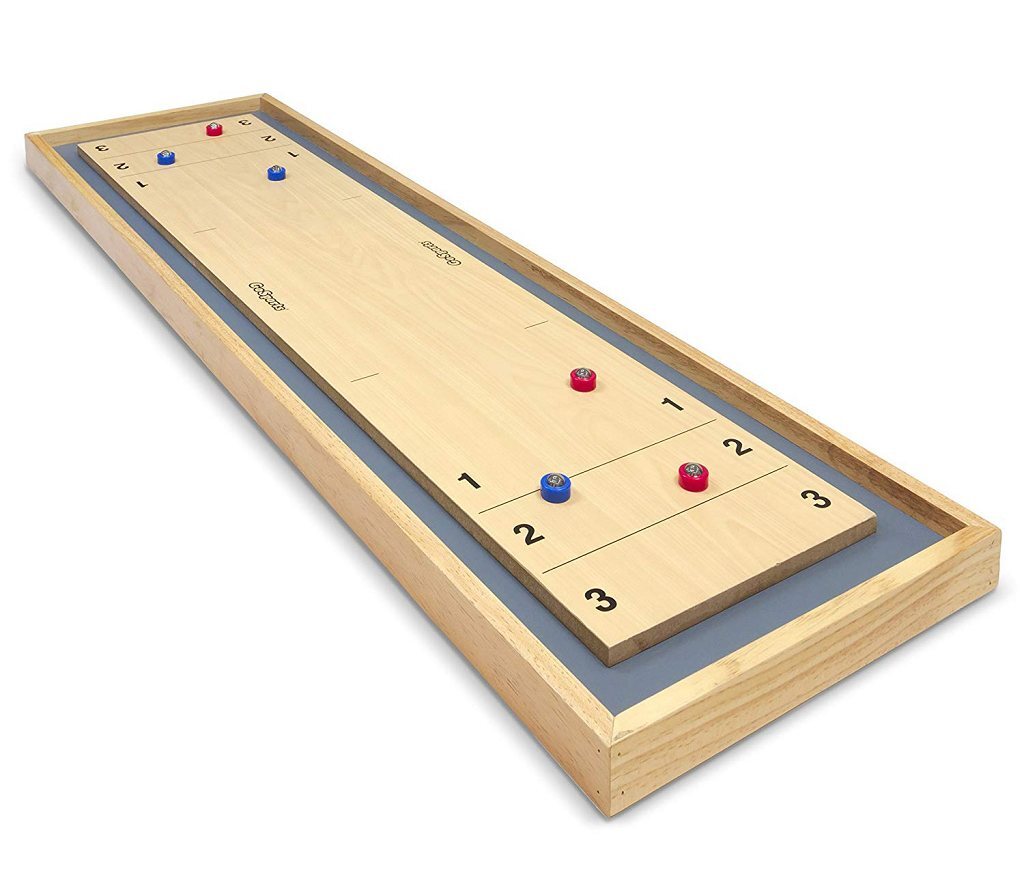 GoSports Table Shuffleboard & Curling 2-in-1 Table Game - Masters Traditional Games shop GoSports Table Shuffleboard & Curling 2-in-1 Table Game