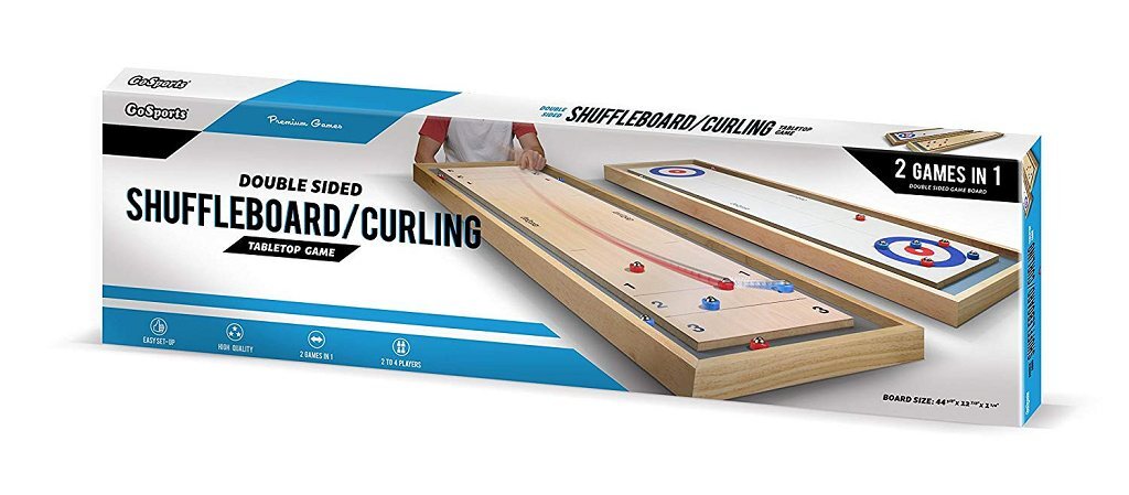 GoSports Table Shuffleboard & Curling 2-in-1 Table Game - Masters Traditional Games shop GoSports Table Shuffleboard & Curling 2-in-1 Table Game