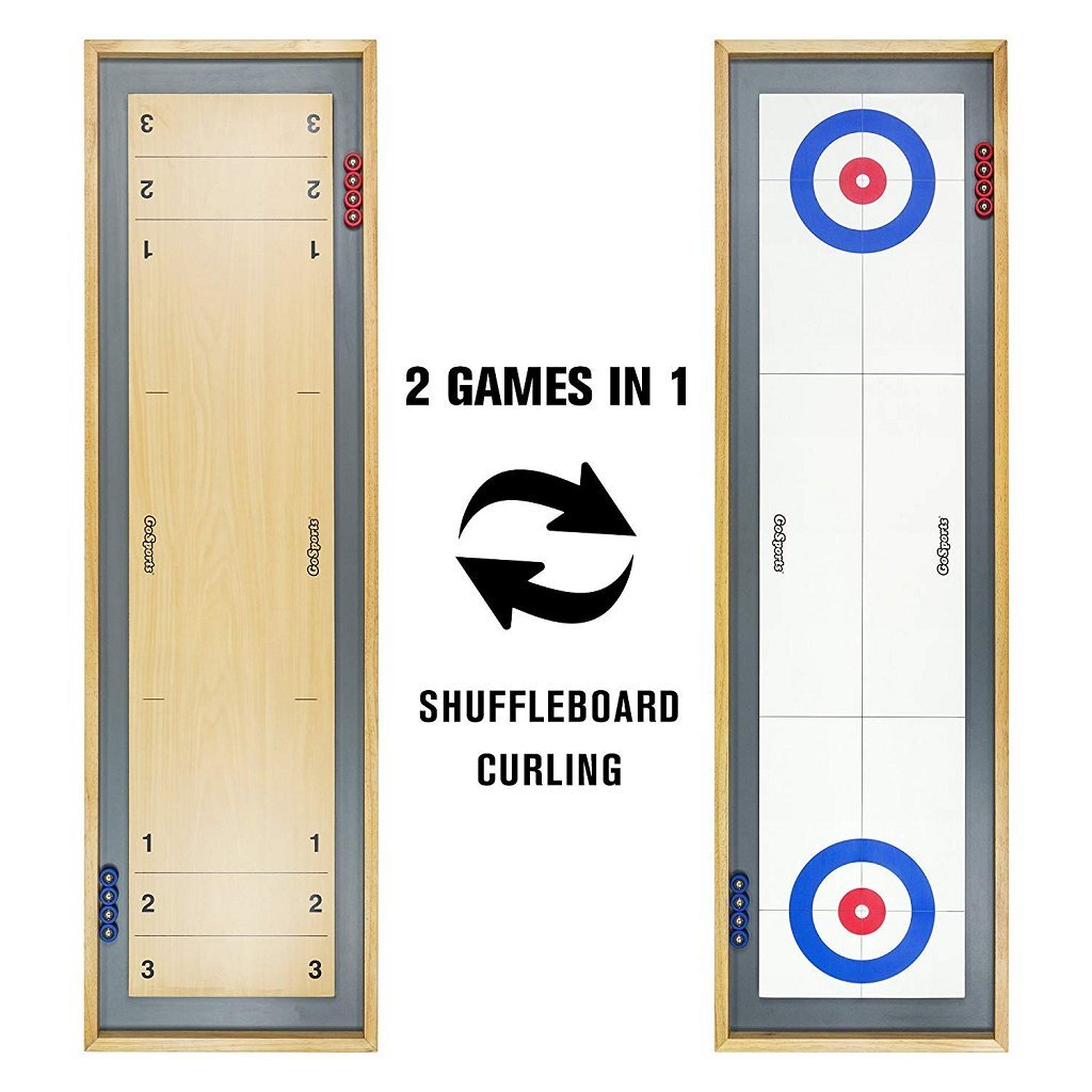 GoSports Table Shuffleboard & Curling 2-in-1 Table Game - Masters Traditional Games shop GoSports Table Shuffleboard & Curling 2-in-1 Table Game