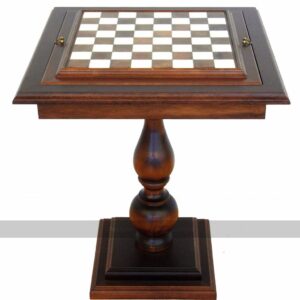 Italfama Beech Wood Chess Table with Alabaster Top