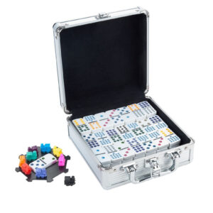 Longfield Games Mexican Train Double Twelve Dominoes in Aluminium Case