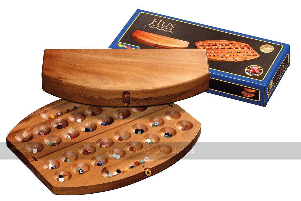 Four Rank Mancala (Hus, Omweso, Bao) - travel version - Masters Traditional Games shop Four Rank Mancala (Hus, Omweso, Bao) - travel version
