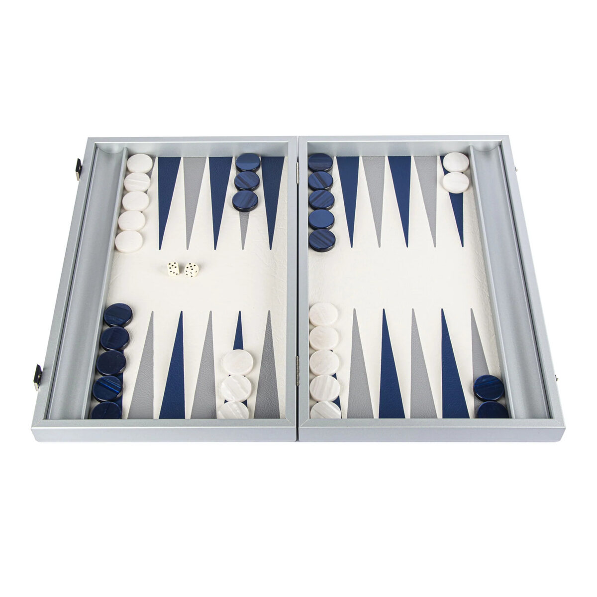 Manopoulos Minimalist Art Navy Blue 19 inch Leatherette Backgammon Set - Masters Traditional Games shop Manopoulos Minimalist Art Navy Blue 19 inch Leatherette Backgammon Set