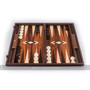 Manopoulos Luxury Palisander Crown Cut 19-inch Backgammon Set