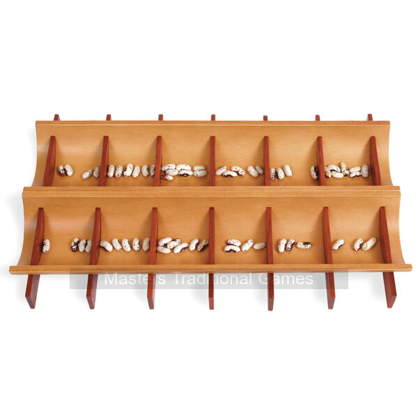 Wooden Oware / Mancala Game by Pico Pao, Teja / Roof Tile Design - Masters Traditional Games shop Wooden Oware / Mancala Game by Pico Pao, Teja / Roof Tile Design