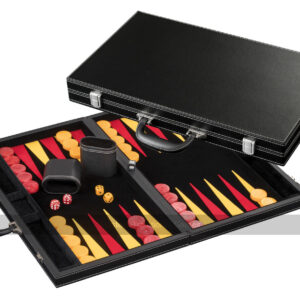 Philos 18-inch Leatherette Backgammon Set, Donousa - Masters Traditional Games shop Philos 18-inch Leatherette Backgammon Set, Donousa
