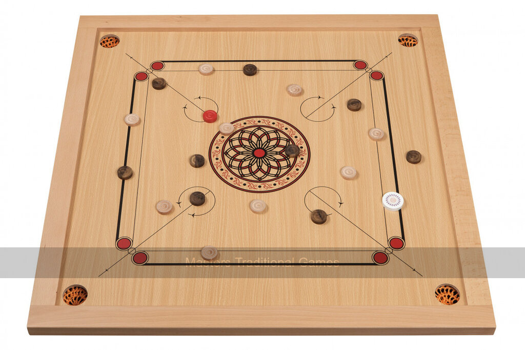 Philos Classic Carrom Set with Accessories - Masters Traditional Games Philos Classic Carrom Set with Accessories