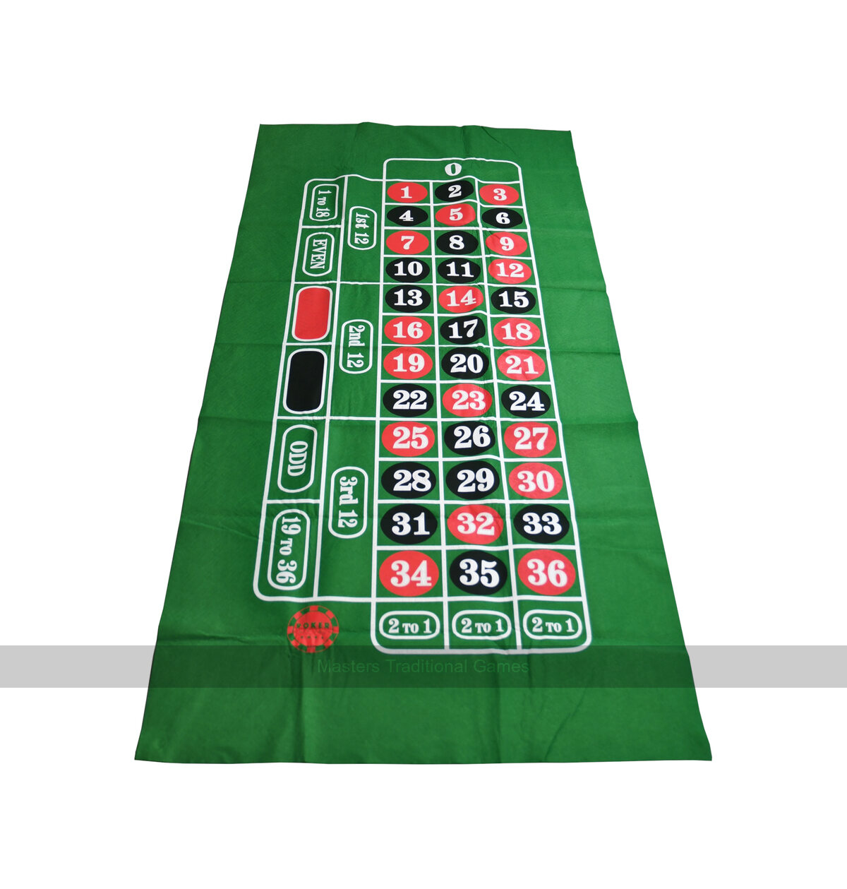 Roulette Mat - Green Felt Cloth, 180 x 90cm - Masters Traditional Games Roulette Mat - Green Felt Cloth, 180 x 90cm