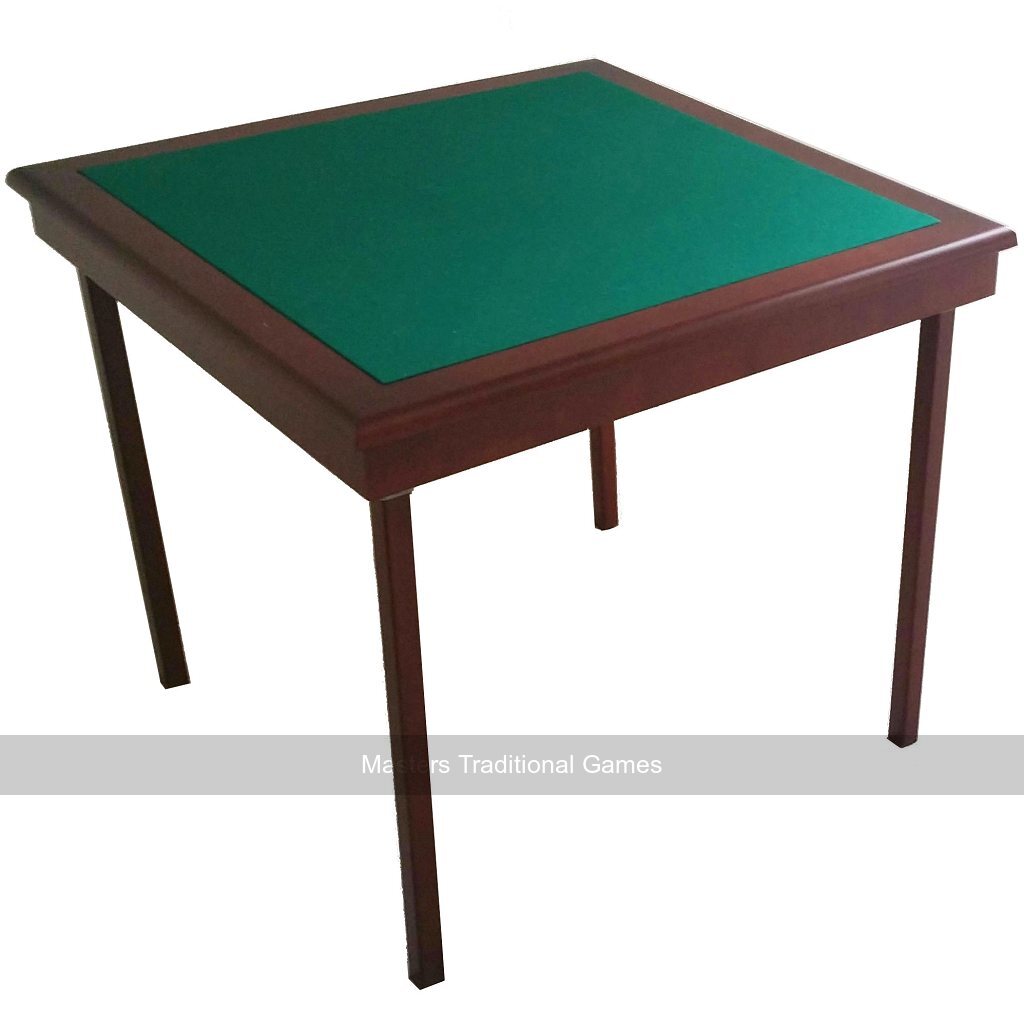 Pelissier Royal Bridge Table - Mahogany Finish with Green Baize - Masters Traditional Games Pelissier Royal Bridge Table - Mahogany Finish with Green Baize
