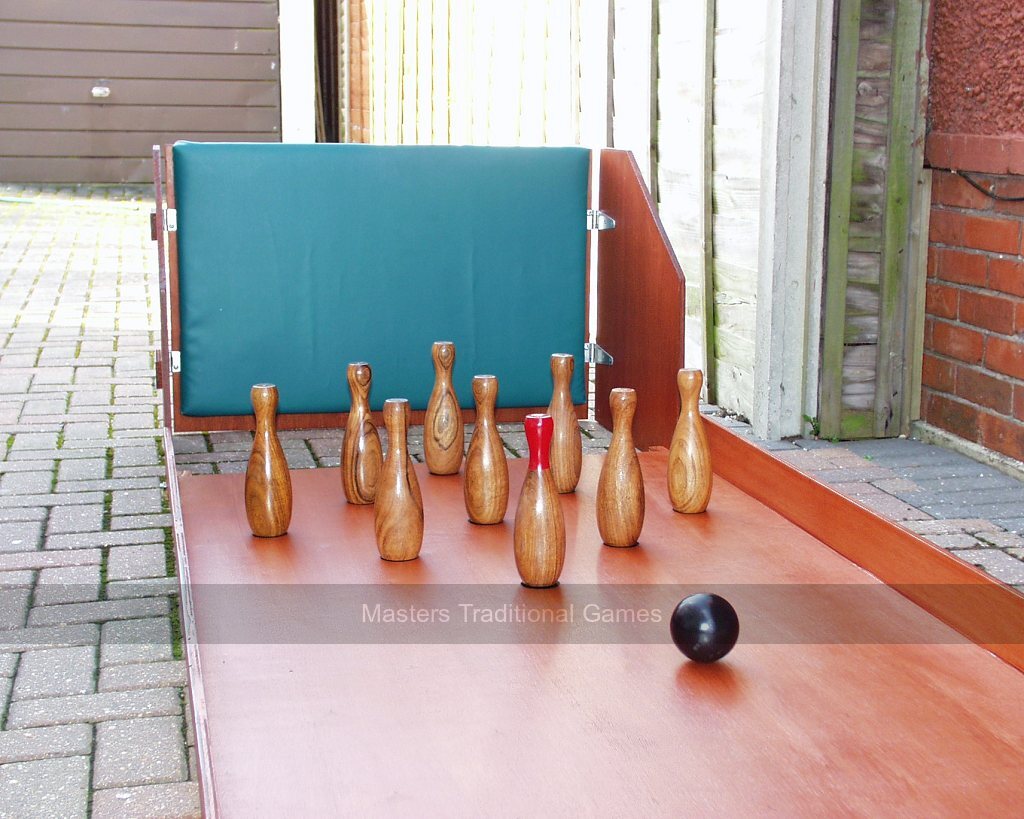Leisure Portable Skittle Alley 30ft x 3ft - no return gulley - Masters Traditional Games Leisure Portable Skittle Alley 30ft x 3ft - no return gulley